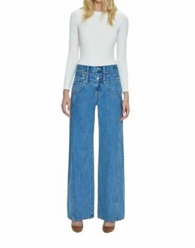 YEAR-End Clearance Caleb High Rise Relaxed Stacked Waist Jeans In Venue