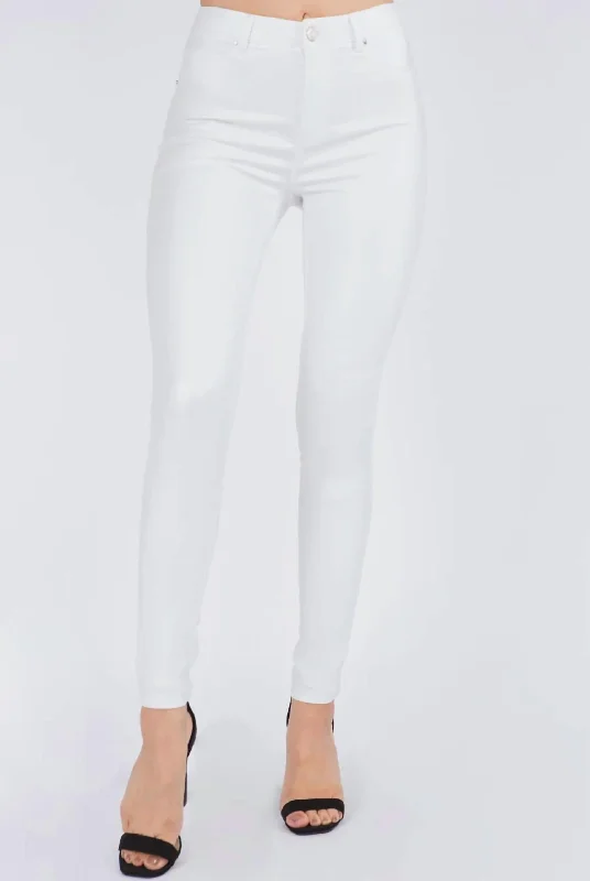Amazing Deals Cheri Coated Skinny Jeans In White