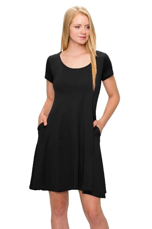 Take Advantage Short Sleeve Swing Dress