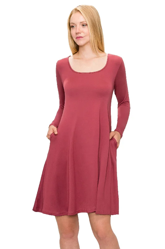Referral Discount Long Sleeve Swing Dress