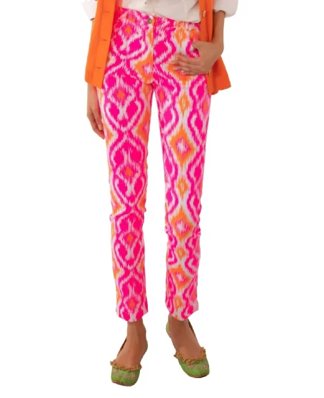 Discount Extravaganza Gripeless Cotton Spandex Jeans - Kitt Ikat In Pink