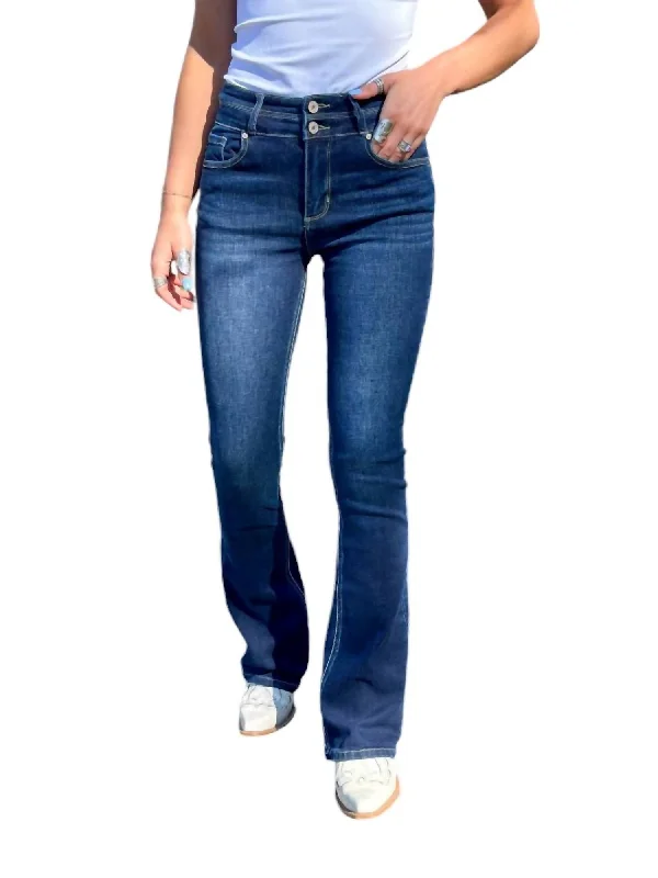 New Arrival High Rise Skinny Bootcut Jeans In Dark Wash