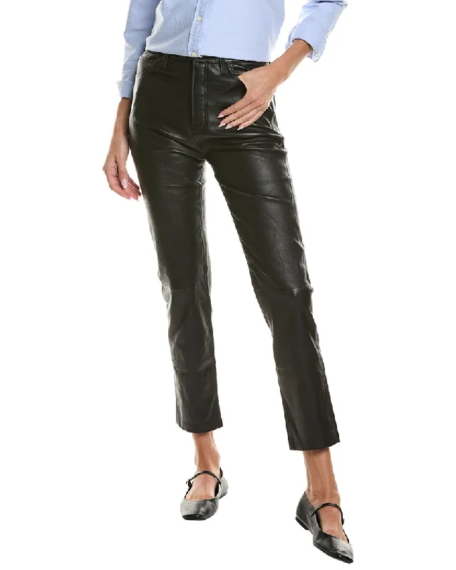 Deep Discounts HUDSON Jeans Harlow Black Ultra High-Rise Leather Cigarette Jean