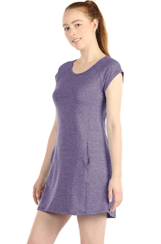 Doorbuster Deal icyzone T-Shirt Dresses for Women - Short Sleeve Tunic Mini Dress with Pockets
