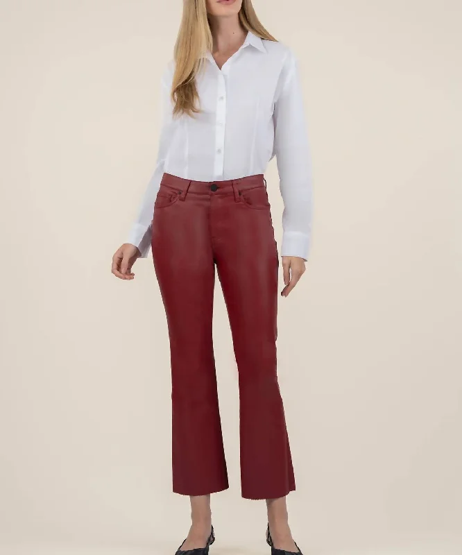 Sale Event Kelsey Coated High Rise Ankle Pants In Red