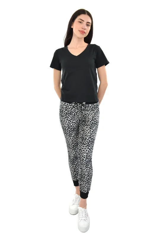 Clearance Items Kiara Leopard Print Velour Jogger