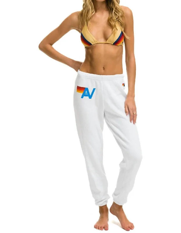 Limited Edition Logo Sweatpants In White/rainbow