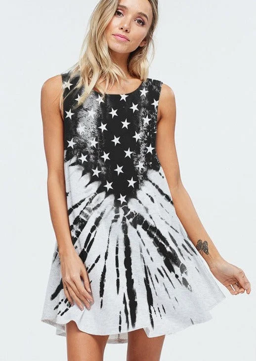 Special Savings Monochrome Ladies Stars & Stipes Patriotic Tunic Dress Made in USA
