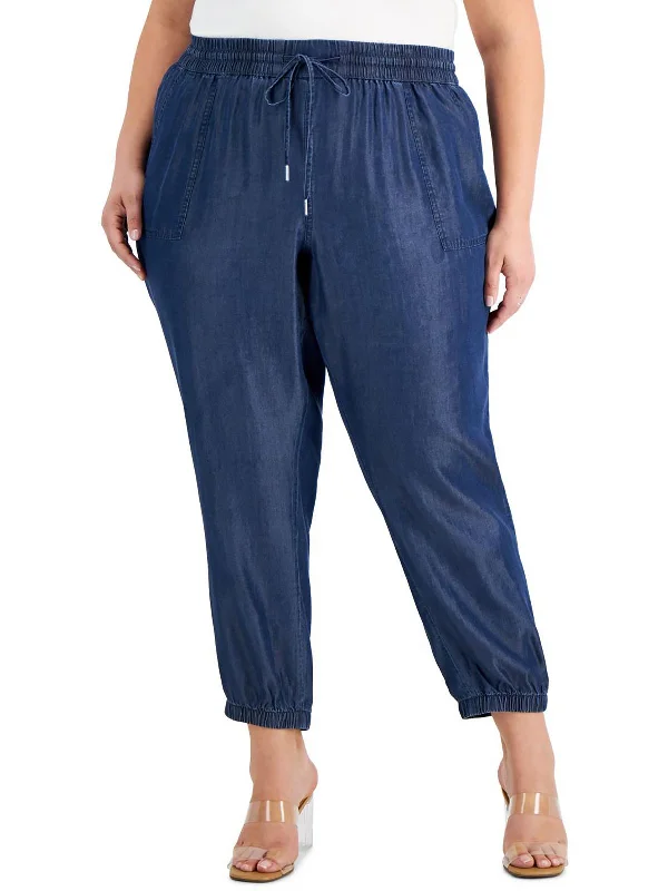 Online Only Plus Womens Ankle Taper Trouser Pants