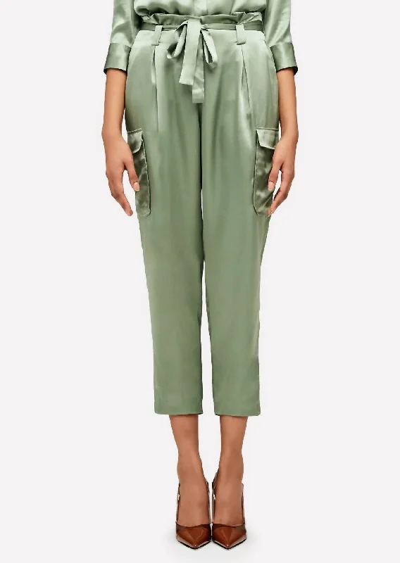 Daily Specials Roxy Paperbag Cargo Pant In Light Ivy