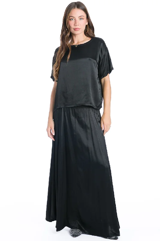New Deals Satin Princess Panel Maxi Skirt