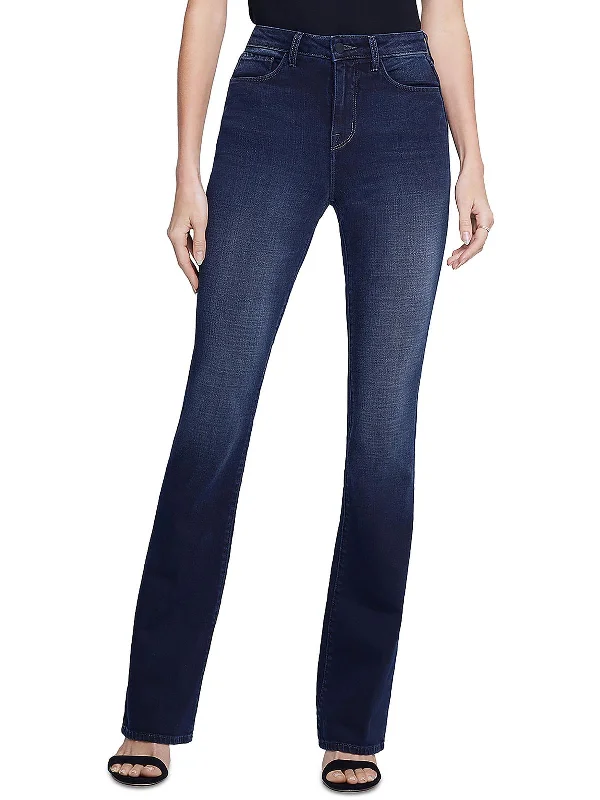 Loyalty Reward Selma Womens High Rise Dark Wash Bootcut Jeans