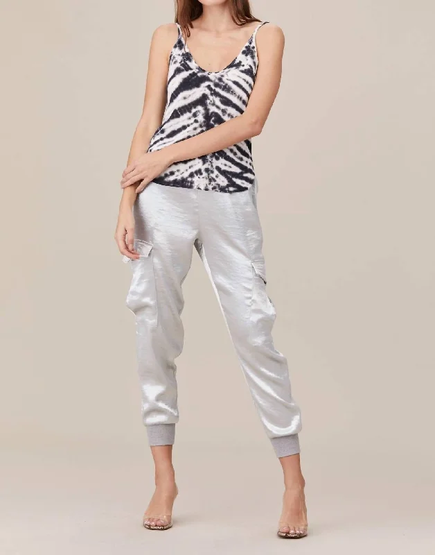 Crazy Deals Shine Cargo Pant In Silver