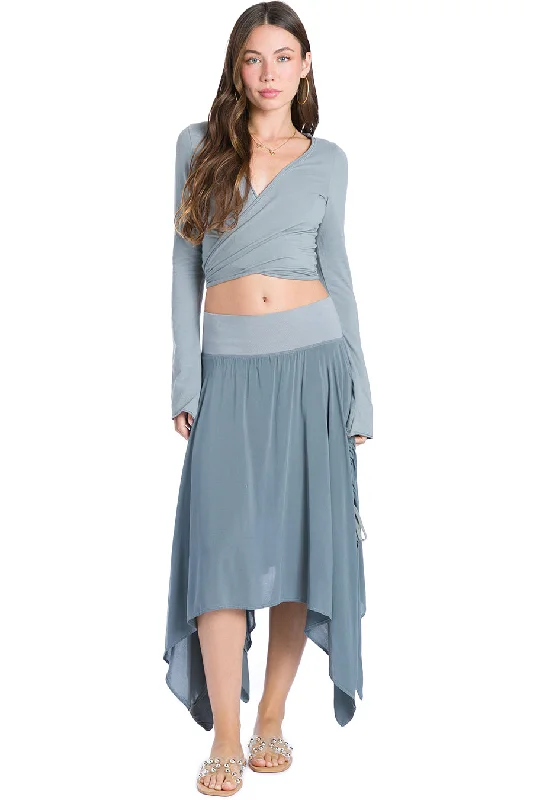 Shop and Save Side Tie Handkerchief Skirt