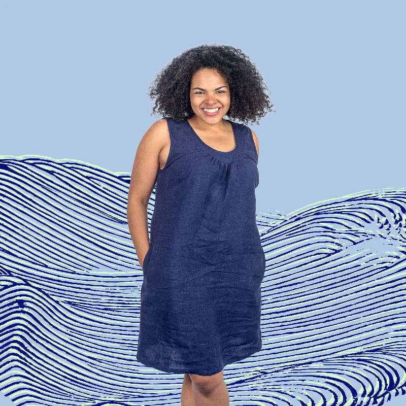 Special Price SUMMER BREEZE 100% Organic Hemp Dress (Hemstitched Neckline, With Pockets) (Discontinued)