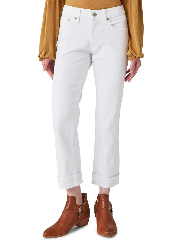 Clearance Sale Sweet Womens Mid-Rise Stretch Cropped Jeans
