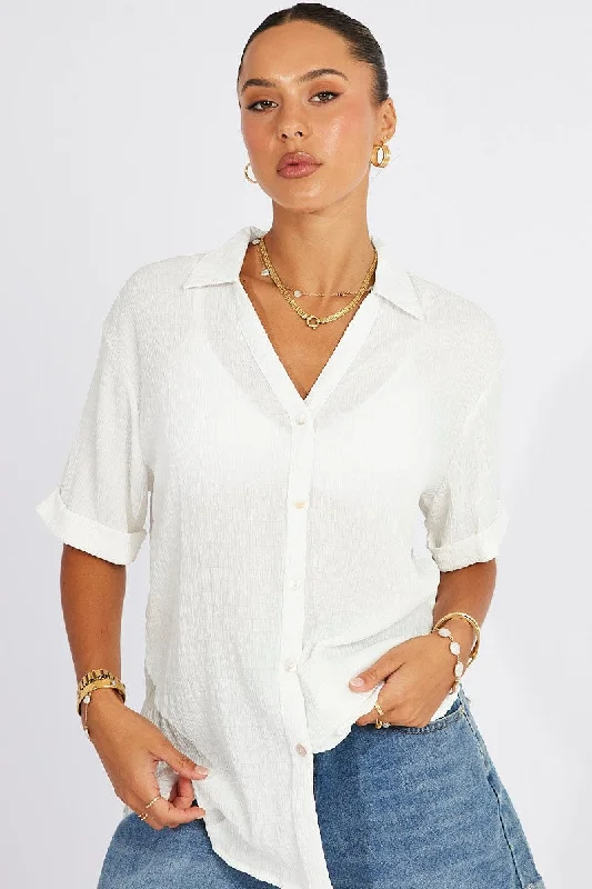 Today’s Special White Textured Shirt Short Sleeve