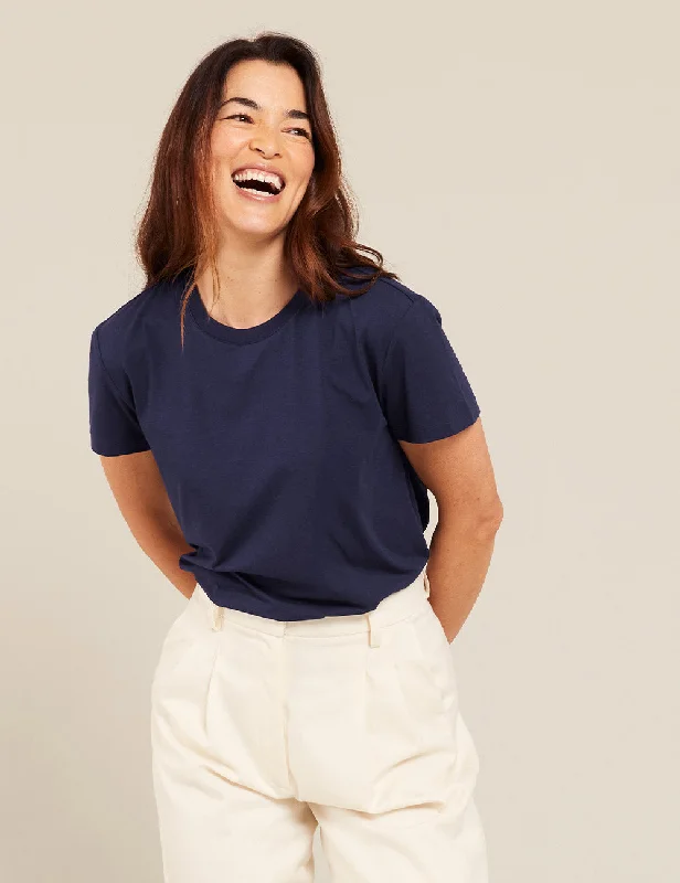 One-DAY Sale Women's Classic Crew Neck T-Shirt - Navy