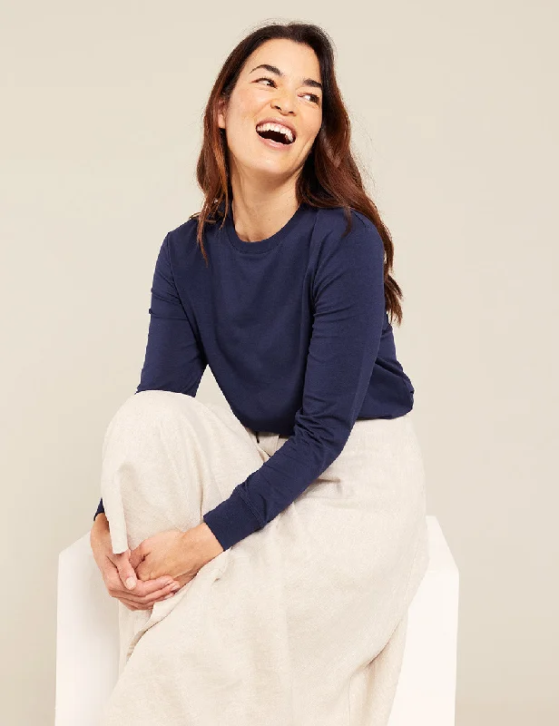 New Arrival Women's Classic Long Sleeve T-Shirt - Navy