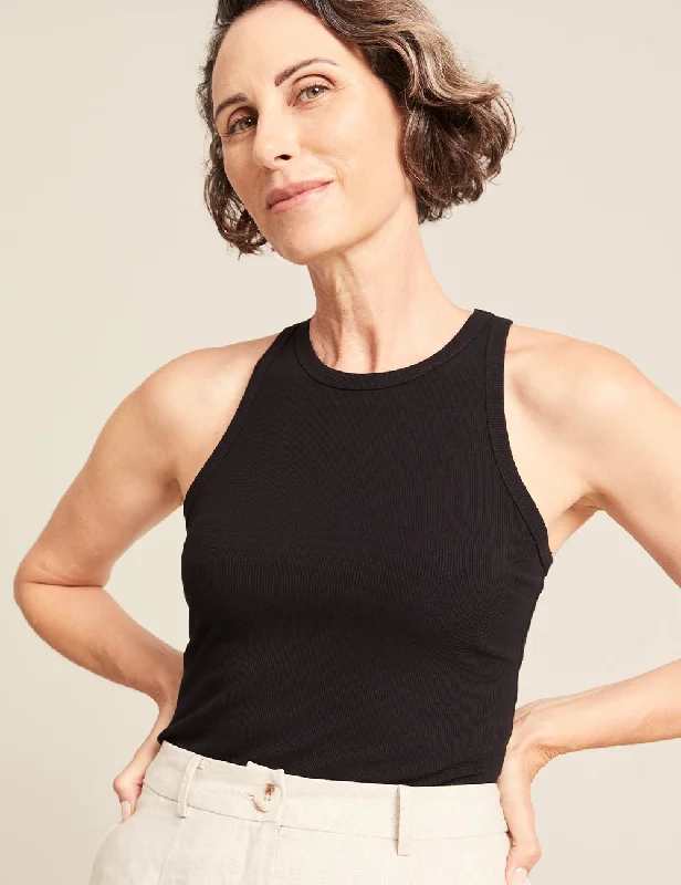 Clearance Sale Women's Ribbed Racerback Tank - Black