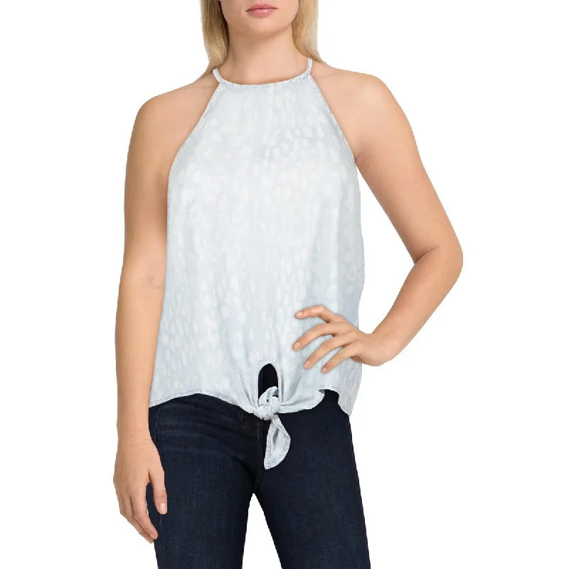 Daily Deals Bella Dahl Womens Tie Front Animal Print Halter Top