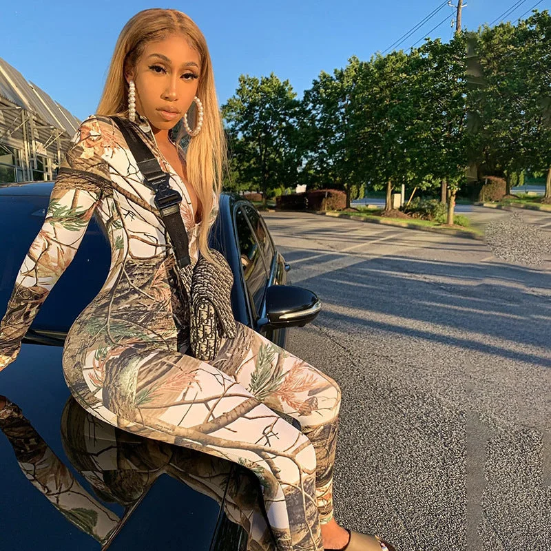 Limited Stock Coldker 2022 new arrivals winter clothes for women forest print tie dye slim cut one piece Cami Jumpsuit long sleeve bodysuit Limited Stock Coldker 2022 new arrivals winter clothes for women forest print tie dye slim cut one piece Cami Jumpsuit long sleeve bodysuit