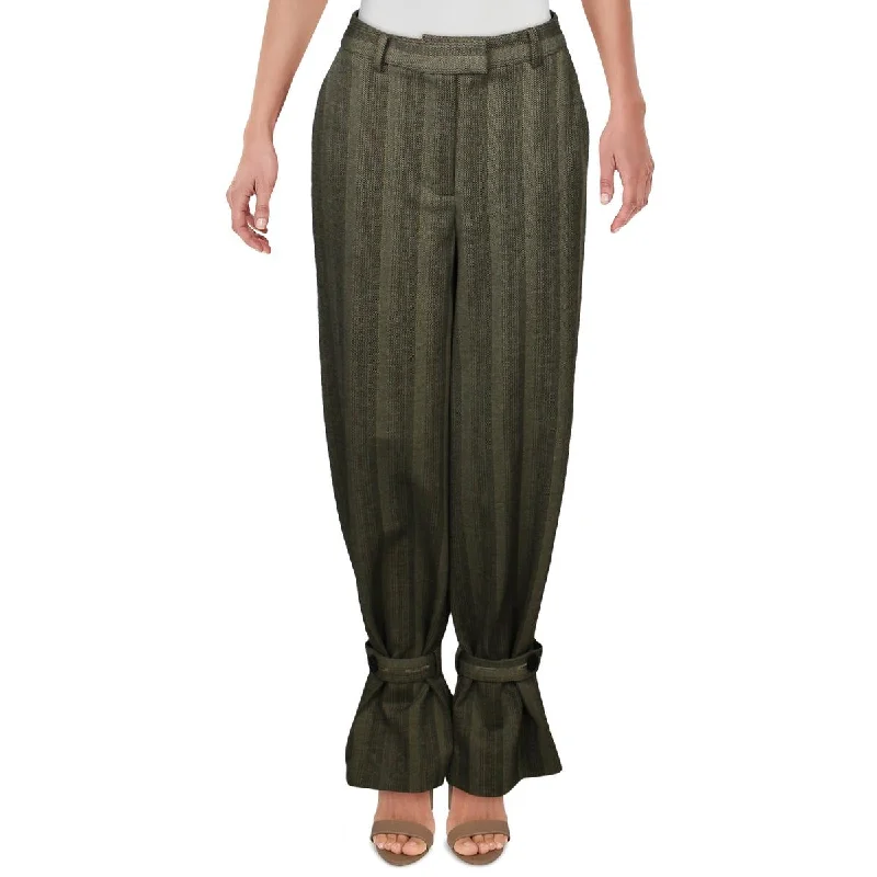 Bargain Blast Danielle Bernstein Womens Striped Belt Wide Leg Pants