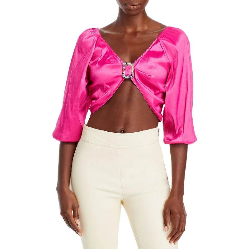 Price Drop Hosbjerg Womens Elora V-Neck Short Crop Top