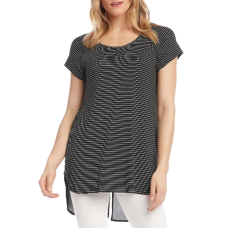 Season Finale Sale Karen Kane Womens Casablanca Striped Contrast Shirttail T-Shirt