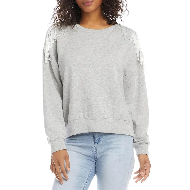 Fantastic Offers Karen Kane Womens Crewneck Fringe Sweatshirt