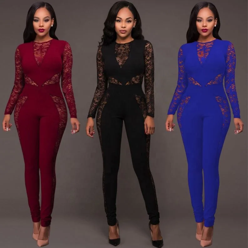 Bonus Savings kc Fashion lace sexy backless high waist jumpsuit for women