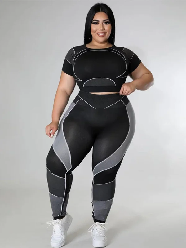Deal Zone Printed Top and Pants Tracksuit Plus Size