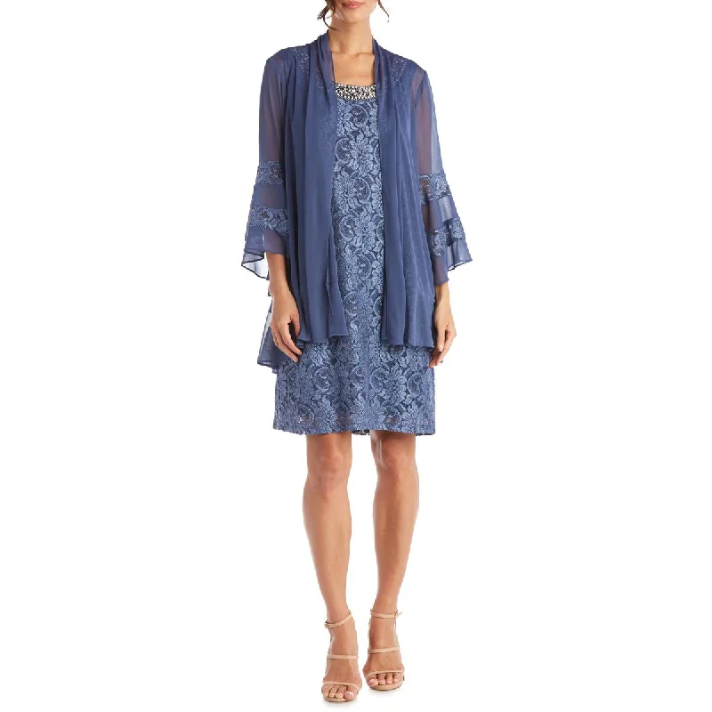 Don’t Miss Out R&M Richards Women's 2 PC Lace Embellished Knee-Length Dress and Jacket Set Don’t Miss Out R&M Richards Women's 2 PC Lace Embellished Knee-Length Dress and Jacket Set