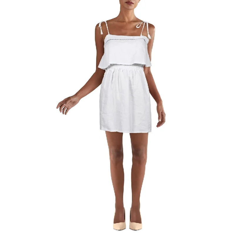Unbeatable Prices Sancia Womens Cap Ferrat Embroidered Cut-Out Fit & Flare Dress
