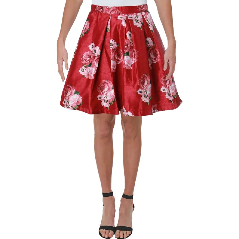 Take Advantage Sequin Hearts Womens Juniors Floral Mini A-Line Skirt