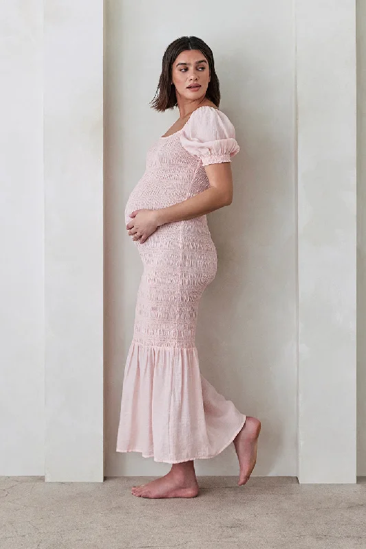 Special Promotion Shirred Puff Sleeve Dress