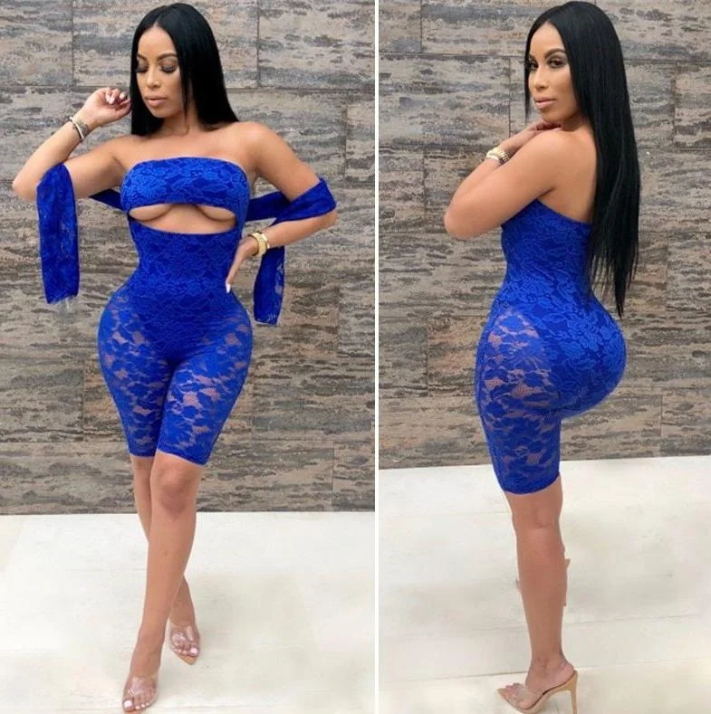 Fantastic Offers Strapless Hollow Out See Through Jumpsuits (Multi-Colors)