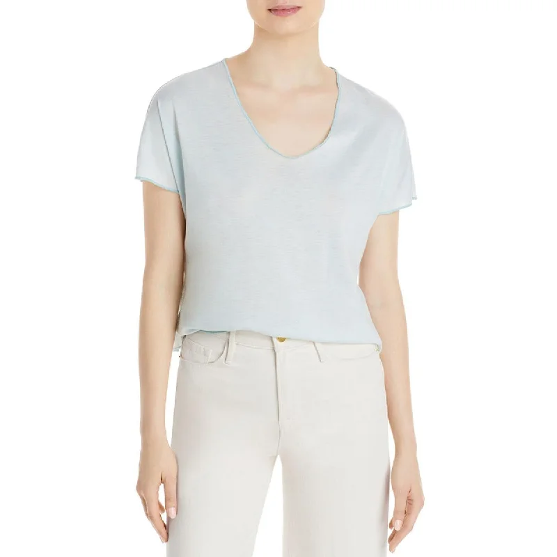 Markdowns Three Dots Womens Hi-Low Short Sleeve Top
