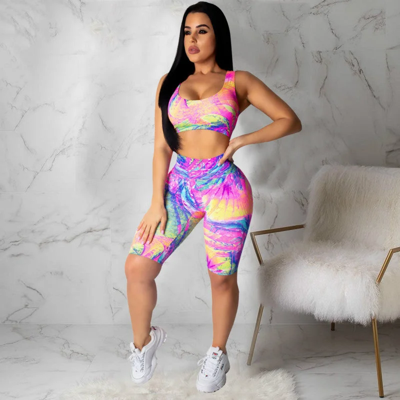 Deal Dash Tie Dye Crop Top and Shorts