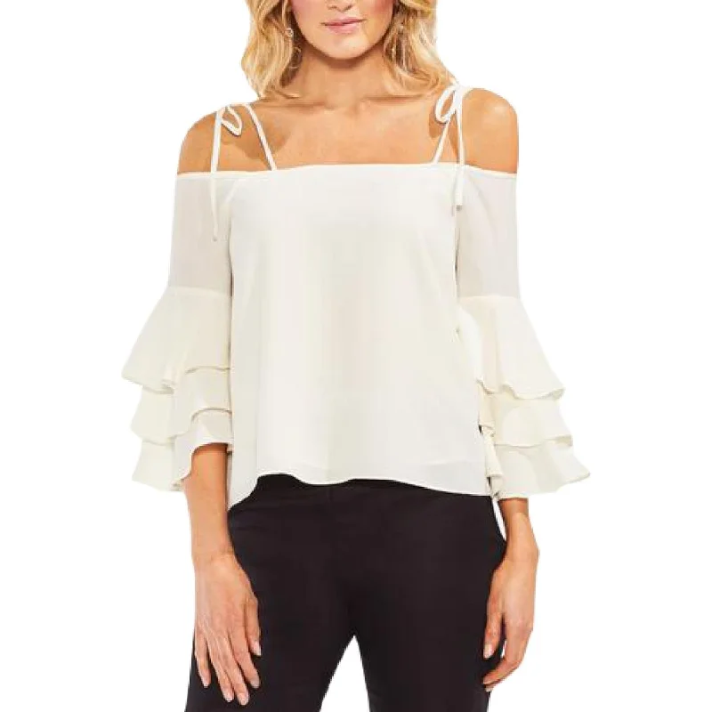 Major Savings Vince Camuto Womens Sheer Off The Shoulder Top