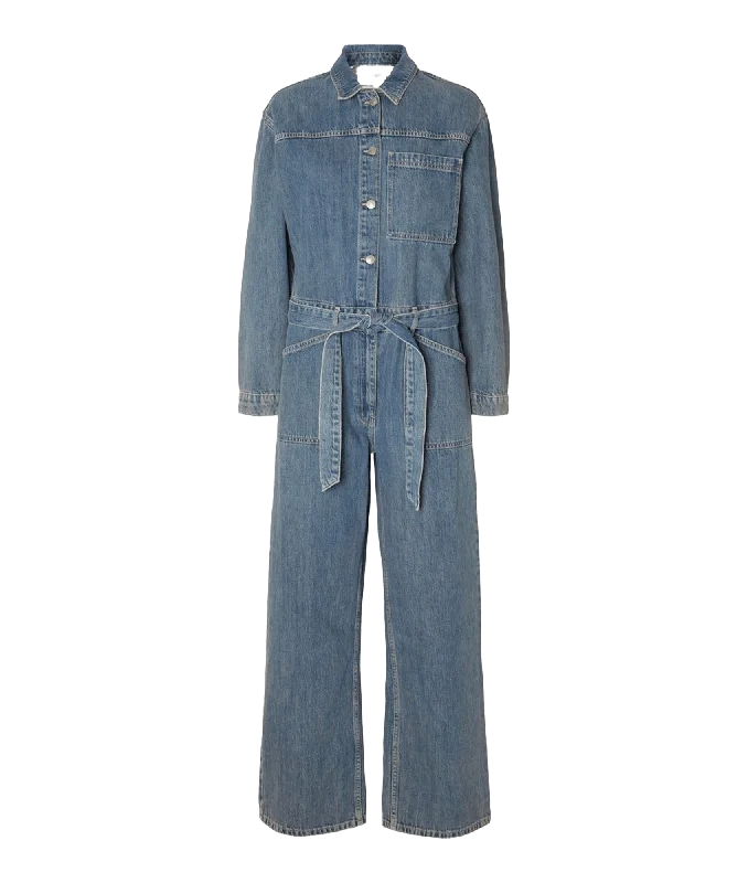 Unmissable Offer Mid Wash Denim Jumpsuit - Blue