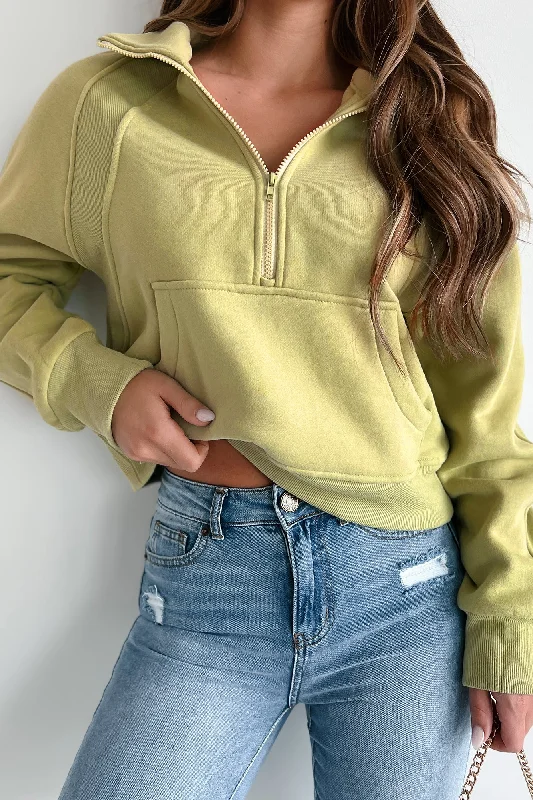 Final Clearance Always Low Key Half-Zip Pullover (Sage Green)