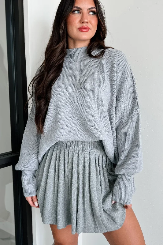 Savings Bonanza Auden Oversized Zenana Sweater (Heather Grey)