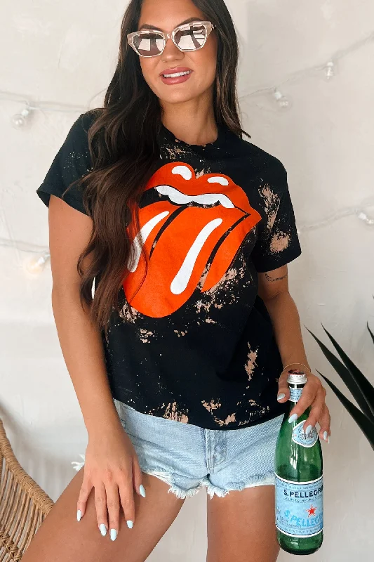 Bargain Bin Born To Rock Bleached Graphic T-Shirt (Black)