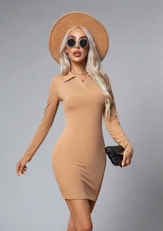 Final Clearance Johnny Collar Long Sleeve Mini Dress