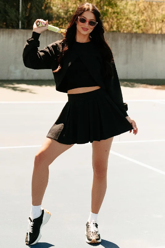 Sale Event Coming In Clutch Reversible Shrug Top & Skirt Set (Black)