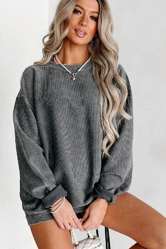 Take Advantage NanaMacs Corded Crewneck Sweatshirt (Charcoal)