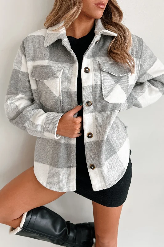 New Deals DOORBUSTER Dane Plaid Shacket (Grey)