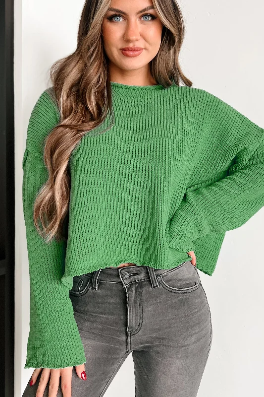 Limited Time Discount Getting My Hopes Up Chenille Sweater (Green)