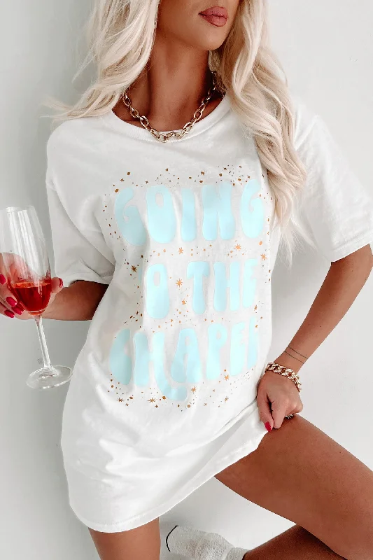 Clearance Items "Going To The Chapel" Metallic Graphic - Multiple Shirt Options (White) - Print On Demand